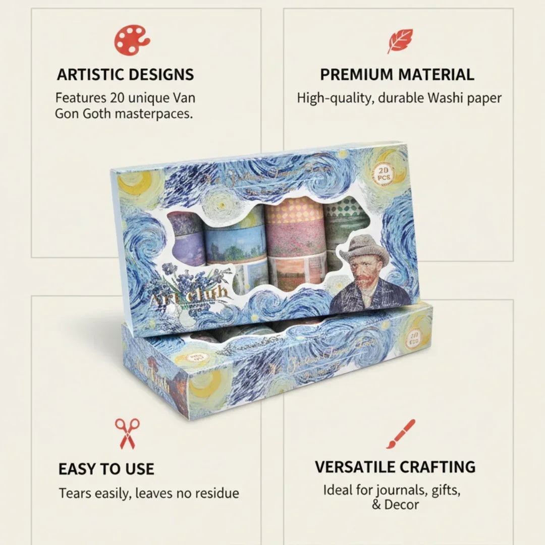 20 Rolls Washi Tape Van Gogh