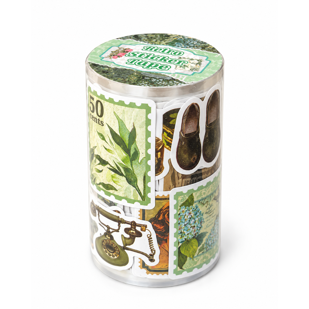 Vintage Washi Paper Stickers - Retro Style