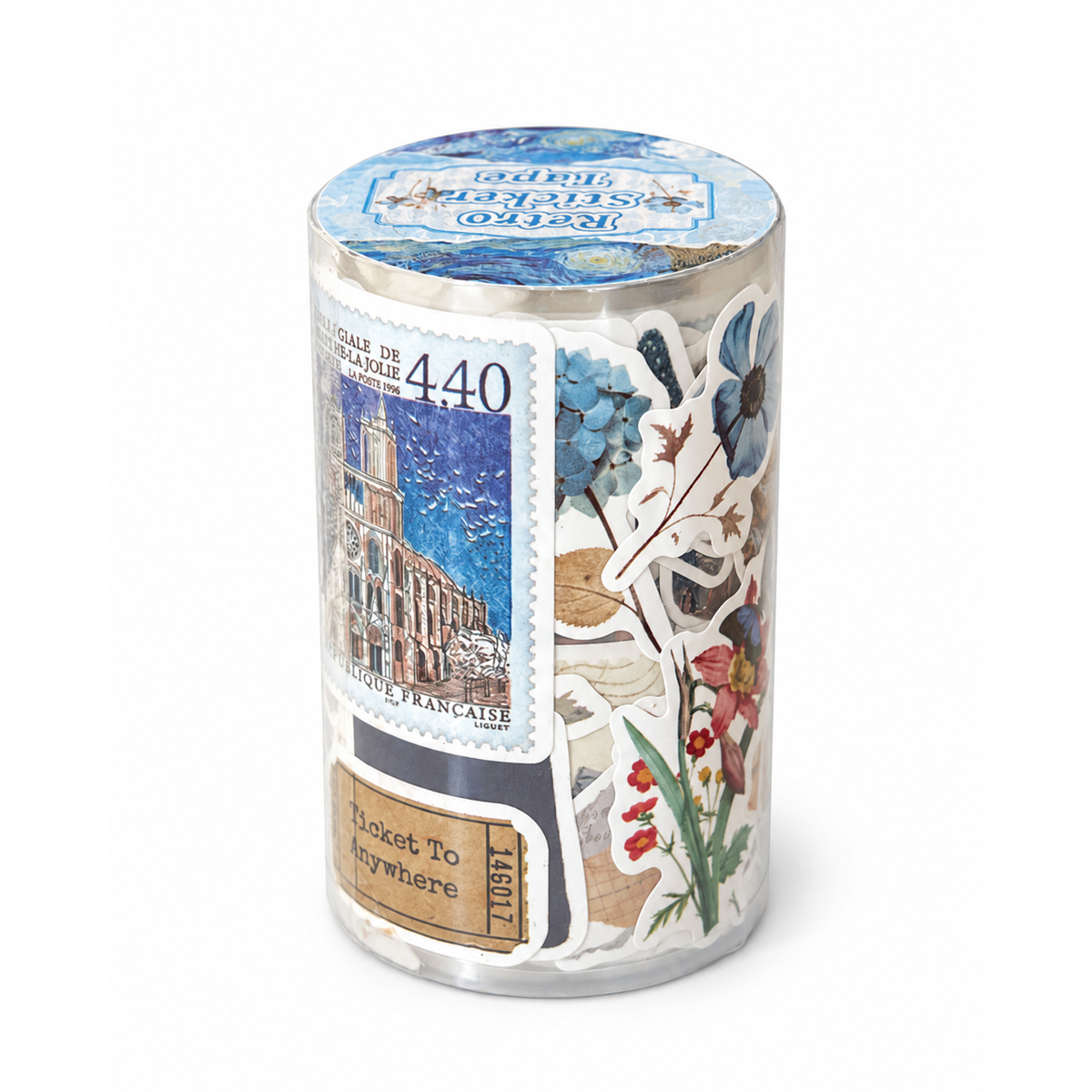 Vintage Washi Paper Stickers - Retro Style