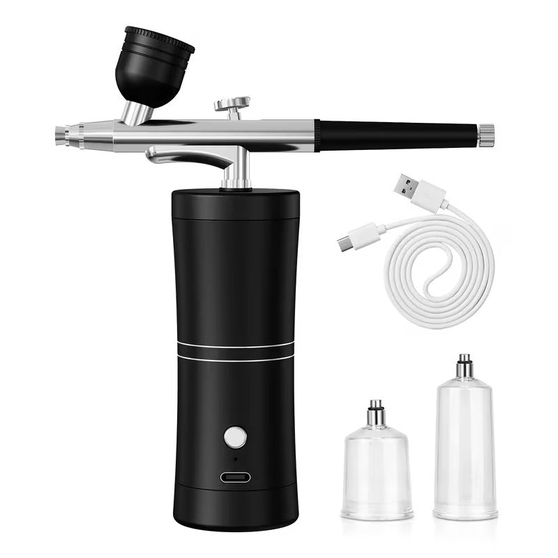 Portable Airbrush Set with Compressor - Black