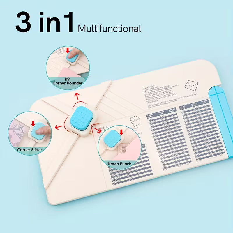 3-in-1 Plastic Craft Punch Board for DIY Envelopes, Gift Boxes & Bows