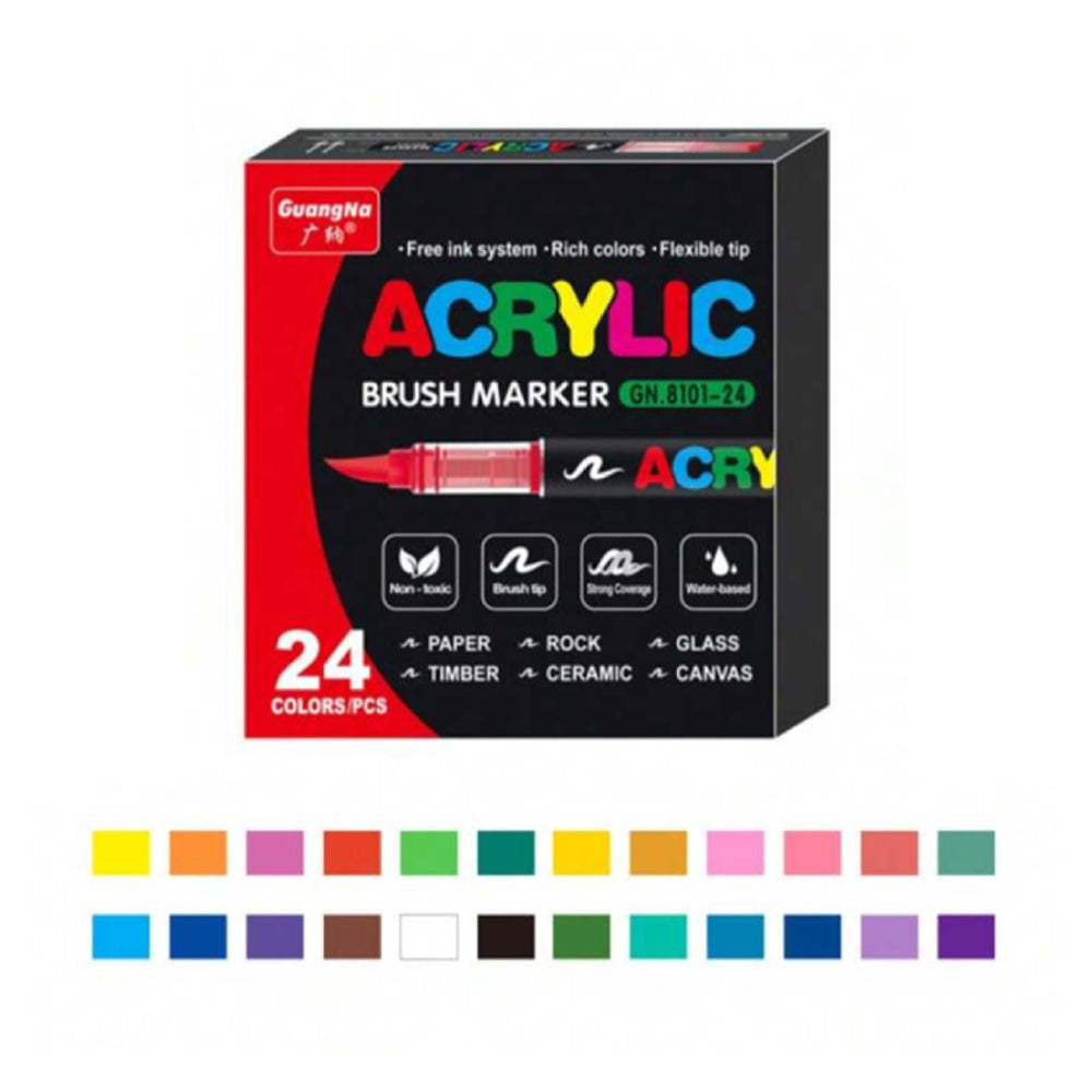 24pcs Acrylic brush pen - Guangna