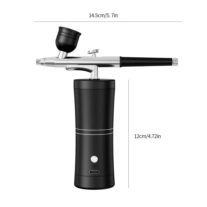 Portable Airbrush Set with Compressor - Black