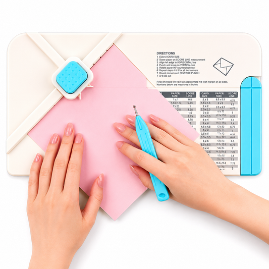 3-in-1 Plastic Craft Punch Board for DIY Envelopes, Gift Boxes & Bows
