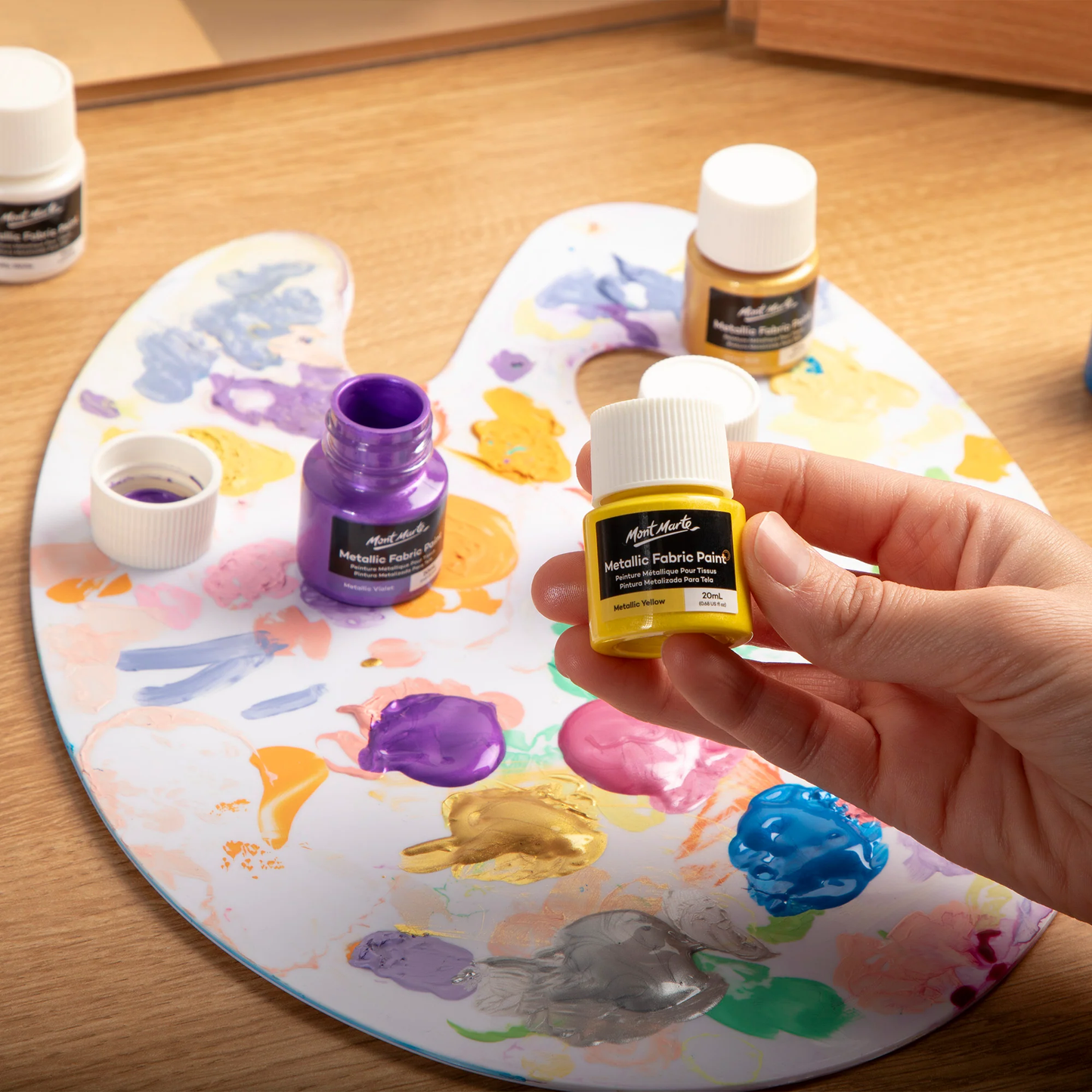 8pc Fabric Metallic Paint 20ml  - Mont Marte
