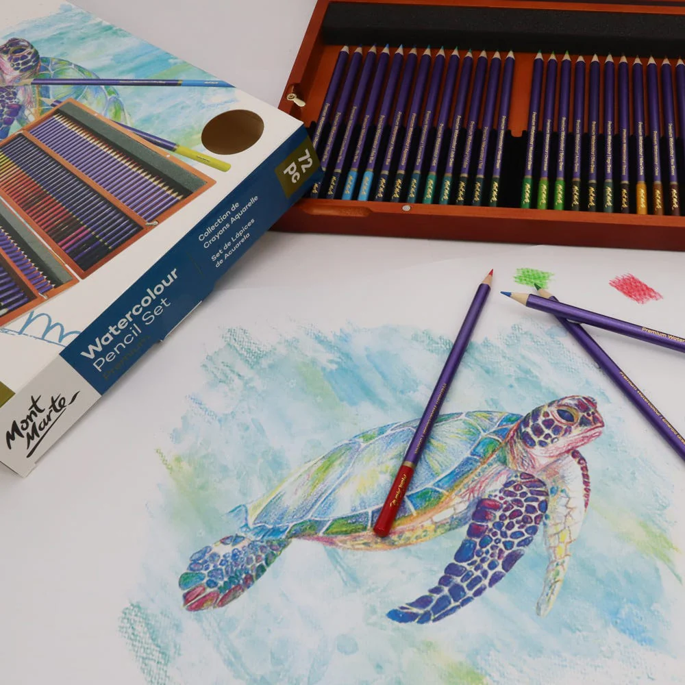 72pc Watercolour Pencil wooden Box Set Premium - Mont Marte