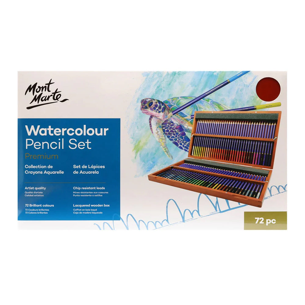 72pc Watercolour Pencil wooden Box Set Premium - Mont Marte