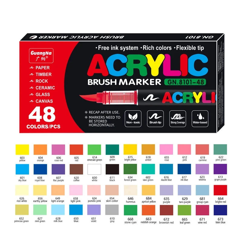 48pcs Acrylic brush pen - Guangna
