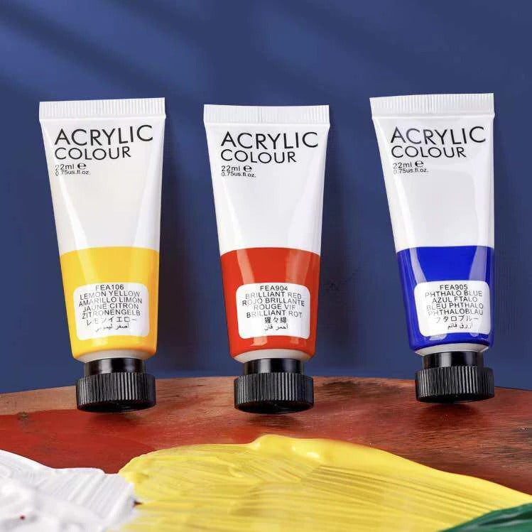 8 Tubes Acrylic Basic Colors Set 22 ml - Art rangers