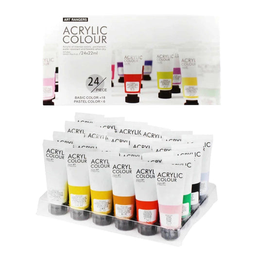 24 Tubes Acrylic Colors Set 22 ml - Art rangers